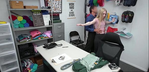  Pale skinned teen shoplifter punish fucked from behind